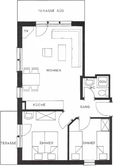 3 zimmer ferienwohnung amedee saas fee grundriss